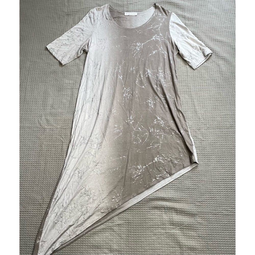 Bryn Walker Dress‎ Large Womens Asymmetrical Neutral Marble Ombré Lagenlook